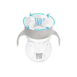 Kubek niekapek 270ml szary z uchwytami / A0010 / Akuku