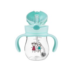 Leakproof training cup with gravity ball straw 250ml mint / A0033 / Akuku