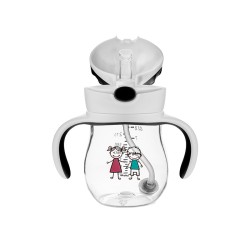 Bidon ze słomką z odważnikiem 250ml szary / A0034 / Akuku Bidon ze słomką z odważnikiem 250ml szary / A0034 / Akuku