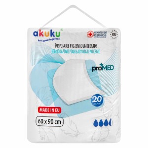 Disposable underpads Akuku proMED 60x90cm 20 pcs. Disposable underpads Akuku proMED 60x90cm 20 pcs.
