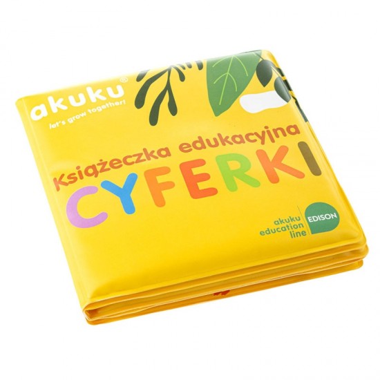 Książeczka edukacyjna z piszczkiem, do kąpieli - Cyferki / A0474 / Akuku
