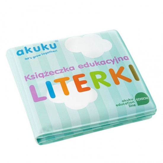 Książeczka edukacyjna z piszczkiem, do kąpieli - Literki / A0475 / Akuku
