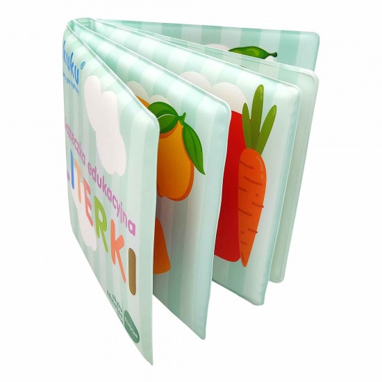 Książeczka edukacyjna z piszczkiem, do kąpieli - Literki / A0475 / Akuku