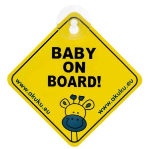 Akuku Baby on Board Sign with Suction Cup Akuku Baby on Board Sign with Suction Cup