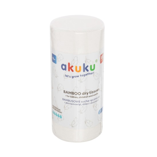 Akuku Bambusowe suche ręczniczki rolka 100 szt. / A0687 / Akuku Akuku Bambusowe suche ręczniczki rolka 100 szt. / A0687 / Akuku