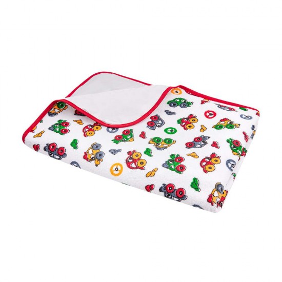 Cotton terry pad for changing with oilcloth 50x70cm colorful cars / A1043 / Akuku