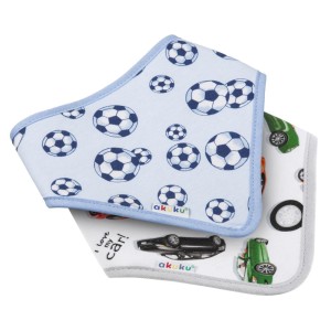 Football and Cars baby bandana bib set of 2 Football and Cars baby bandana bib set of 2