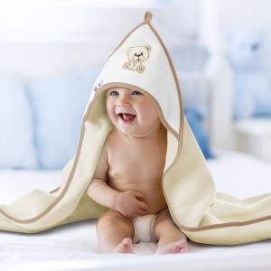 Baby hooded bath towel ecru Teddy 100x100cm Baby hooded bath towel ecru Teddy 100x100cm