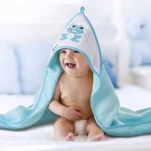 Baby hooded bath towel turquoise Frog 100x100cm Baby hooded bath towel turquoise Frog 100x100cm