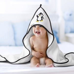Baby hooded bath towel pink Penguin 100x100cm Baby hooded bath towel pink Penguin 100x100cm