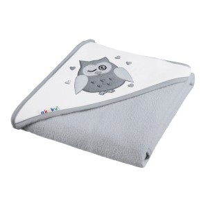 Baby hooded bath towel grey Owl 100x100cm Baby hooded bath towel grey Owl 100x100cm