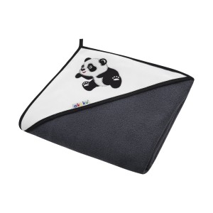 Baby hooded bath towel black Panda 100x100cm Baby hooded bath towel black Panda 100x100cm