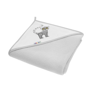 Baby hooded bath towel grey Lemur 100x100cm Baby hooded bath towel grey Lemur 100x100cm