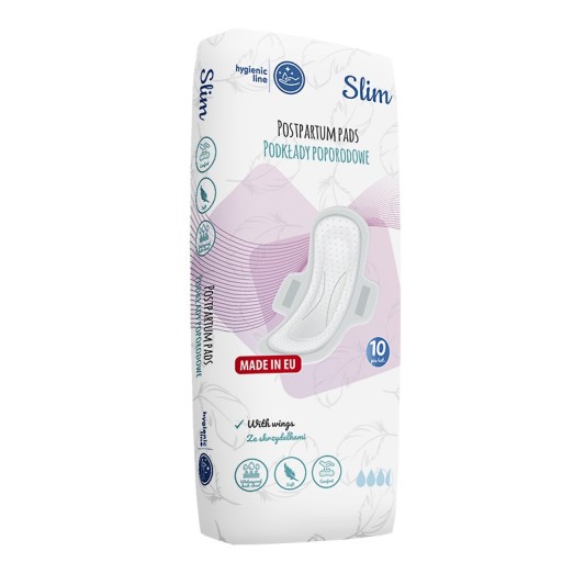 Postpartum pads with wings SLIM 10 pcs. / A0069 / Akuku Postpartum pads with wings SLIM 10 pcs. / A0069 / Akuku