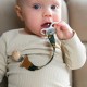 Universal soother band with wooden clip Leaves / A0583 / Akuku Universal soother band with wooden clip Leaves / A0583 / Akuku