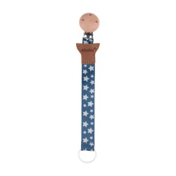 Universal soother band with wooden clip Silver Stars / A0584 / Akuku