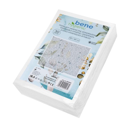 Podkłady jednorazowe Bene Hygienic 60x60cm 30 szt. / BH0903 / Bene Hygienic Podkłady jednorazowe Bene Hygienic 60x60cm 30 szt. / BH0903 / Bene Hygienic