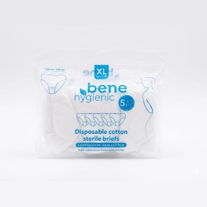 Jednorazowe majtki XL 105-115cm sterylne Bene Hygienic bawełniane 5 szt.