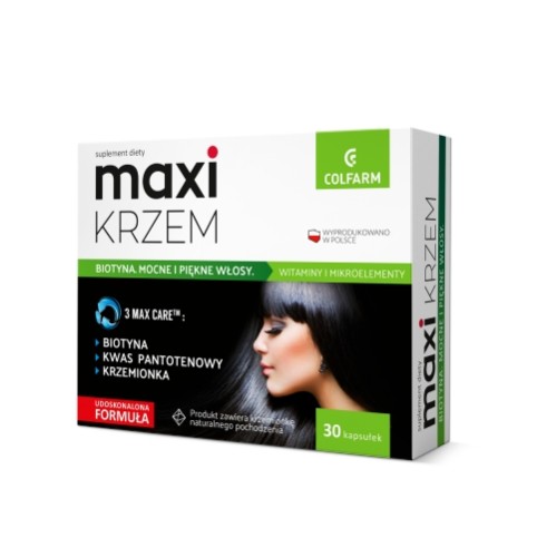 MaxiKrzem (Silicon) field horsetail + vitamins + minerals 30 capsules / S0147 / Colfarm MaxiKrzem (Silicon) field horsetail + vitamins + minerals 30 capsules / S0147 / Colfarm