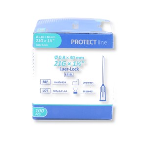 Disposable sterile injection needle 21G 1.5" 0.8x40 mm LB/BL 1 pc. Disposable sterile injection needle 21G 1.5" 0.8x40 mm LB/BL 1 pc.