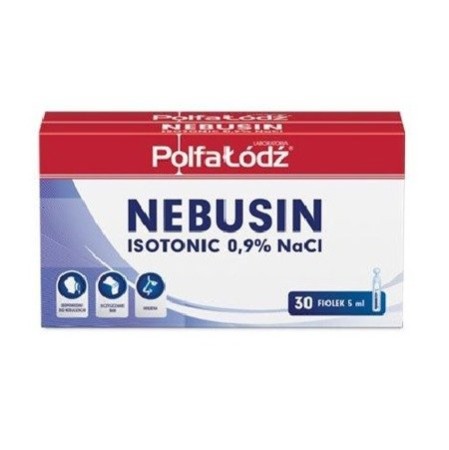Nebusin Isotonic NaCl 0.9 sól fizjologiczna 30 ampułek 5ml / S0149 / Polfa Łódź Nebusin Isotonic NaCl 0.9 sól fizjologiczna 30 ampułek 5ml / S0149 / Polfa Łódź